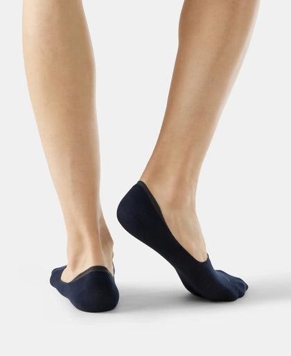 Compact Cotton Elastane Stretch No Show Socks With StayFresh Treatment - Black, Grey & Navy (Pack of 3)