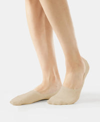 Compact Cotton Elastane Stretch No Show Socks With StayFresh Treatment - Skin