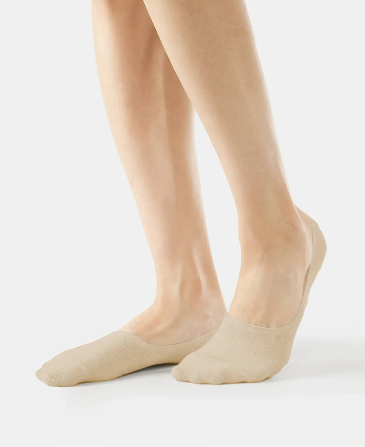 Compact Cotton Elastane Stretch No Show Socks With StayFresh Treatment - Skin
