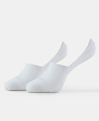Compact Cotton Elastane Stretch No Show Socks With StayFresh Treatment - White (Pack of 2)