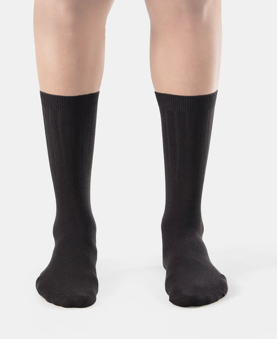 Women's Blended Modal Stretch Crew Length Thermal Socks with StayFresh Treatment - Black