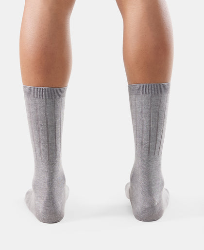 Blended Modal Stretch Crew Length Thermal Socks With StayFresh Treatment - Mid Grey Melange