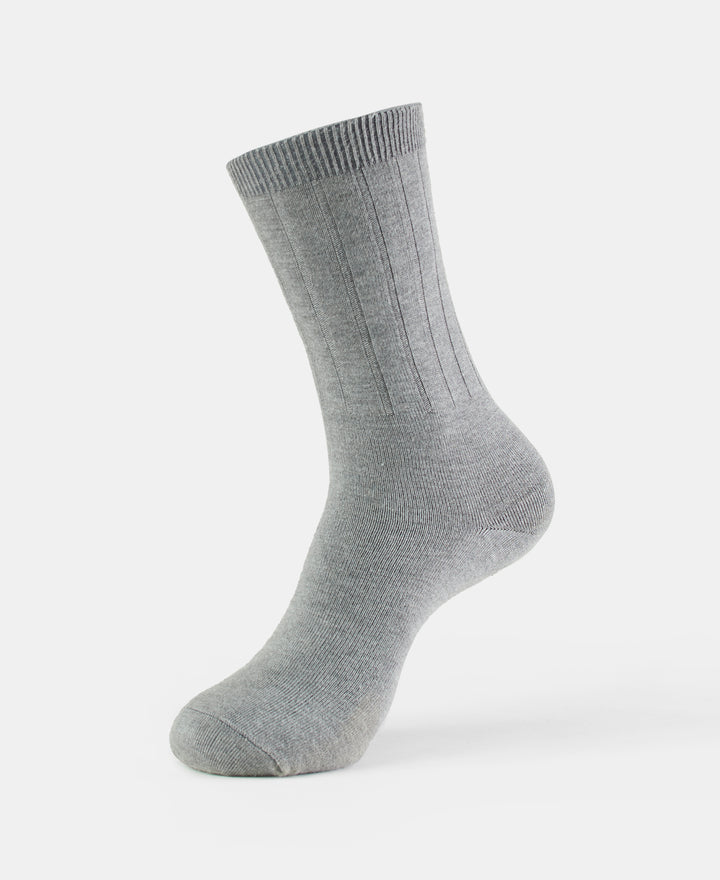 Blended Modal Stretch Crew Length Thermal Socks With StayFresh Treatment - Mid Grey Melange