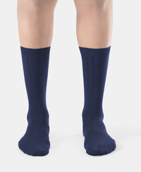 Women's Blended Modal Stretch Crew Length Thermal Socks With StayFresh Treatment - Navy