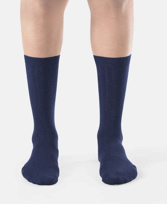 Women's Blended Modal Stretch Crew Length Thermal Socks With StayFresh Treatment - Navy
