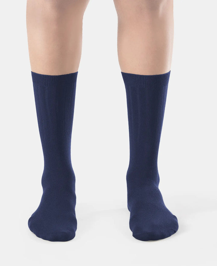 Women's Blended Modal Stretch Crew Length Thermal Socks With StayFresh Treatment - Navy