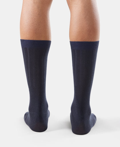 Blended Modal Stretch Crew Length Thermal Socks With StayFresh Treatment - Navy