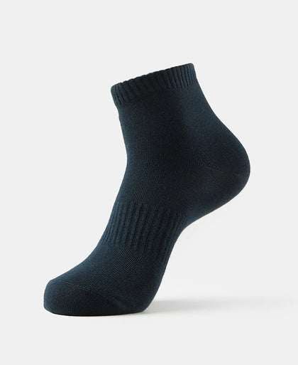 Compact Cotton Elastane Stretch Ankle Length Socks With StayFresh Treatment - Black