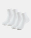 Compact Cotton Elastane Stretch Ankle Length Socks With StayFresh Treatment - White (Pack of 2)