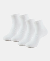 Compact Cotton Elastane Stretch Ankle Length Socks With StayFresh Treatment - White (Pack of 2)