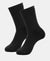 Microfiber and Compact Cotton Stretch Crew Length Thermal Socks With StayWarm Technology - Black