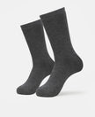 Microfiber and Compact Cotton Stretch Crew Length Thermal Socks With StayWarm Technology - Charcoal Melange