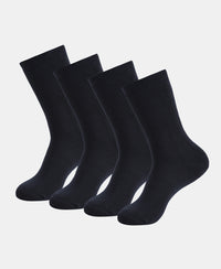 Microfiber and Compact Cotton Stretch Crew Length Thermal Socks With StayWarm Technology - Navy (Pack of 1)7150