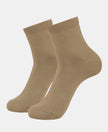 Mercerized Cotton Stretch Ankle Length Socks with StayFresh Treatment - Khaki