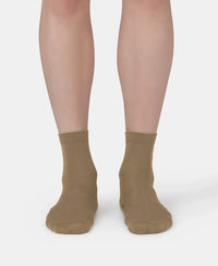 Mercerized Cotton Stretch Ankle Length Socks with StayFresh Treatment - Khaki