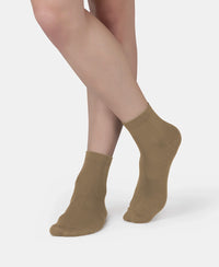 Mercerized Cotton Stretch Ankle Length Socks with StayFresh Treatment - Khaki