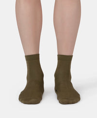 Mercerized Cotton Stretch Ankle Length Socks with StayFresh Treatment - Olive