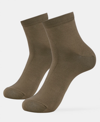 Mercerized Cotton Stretch Ankle Length Socks with StayFresh Treatment - Olive