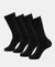Mercerized Cotton Elastane Stretch Crew Length Socks with StayFresh Treatment - Black (Pack of 2)