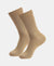 Mercerized Cotton Elastane Stretch Crew Length Socks with StayFresh Treatment - Spandex Khaki