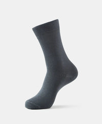Mercerized Cotton Elastane Stretch Crew Length Socks with StayFresh Treatment - Coal Grey