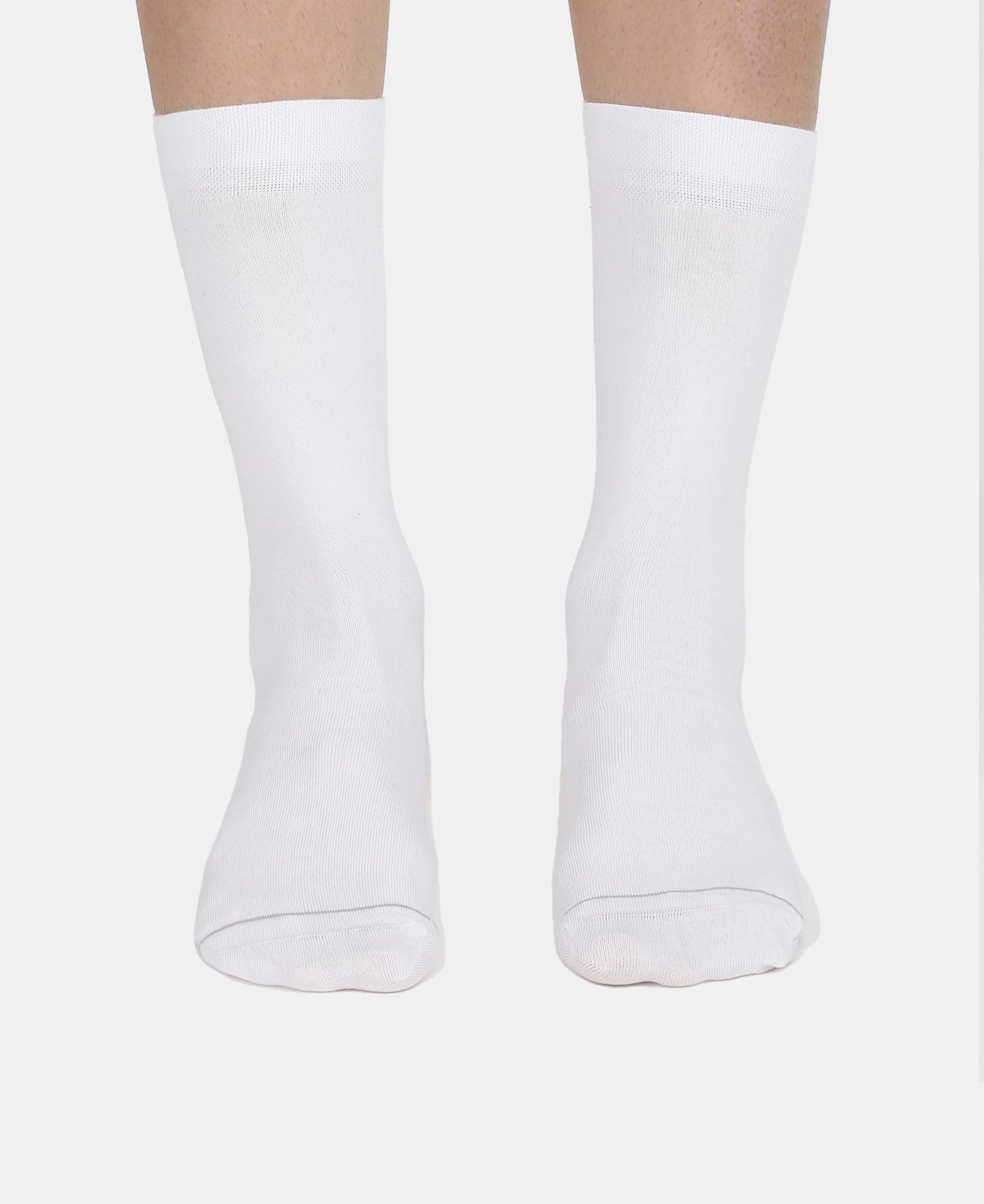 Modal Cotton Elastane Stretch Crew Length Socks with StayFresh Treatment - White