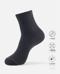 Modal Cotton Elastane Stretch Ankle Length Socks with StayFresh Treatment - Black