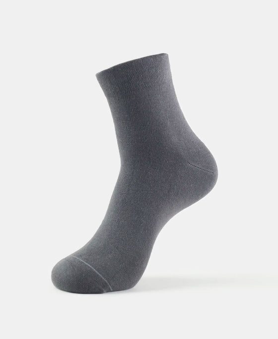 Modal Cotton Elastane Stretch Ankle Length Socks with StayFresh Treatment - Gunmetal