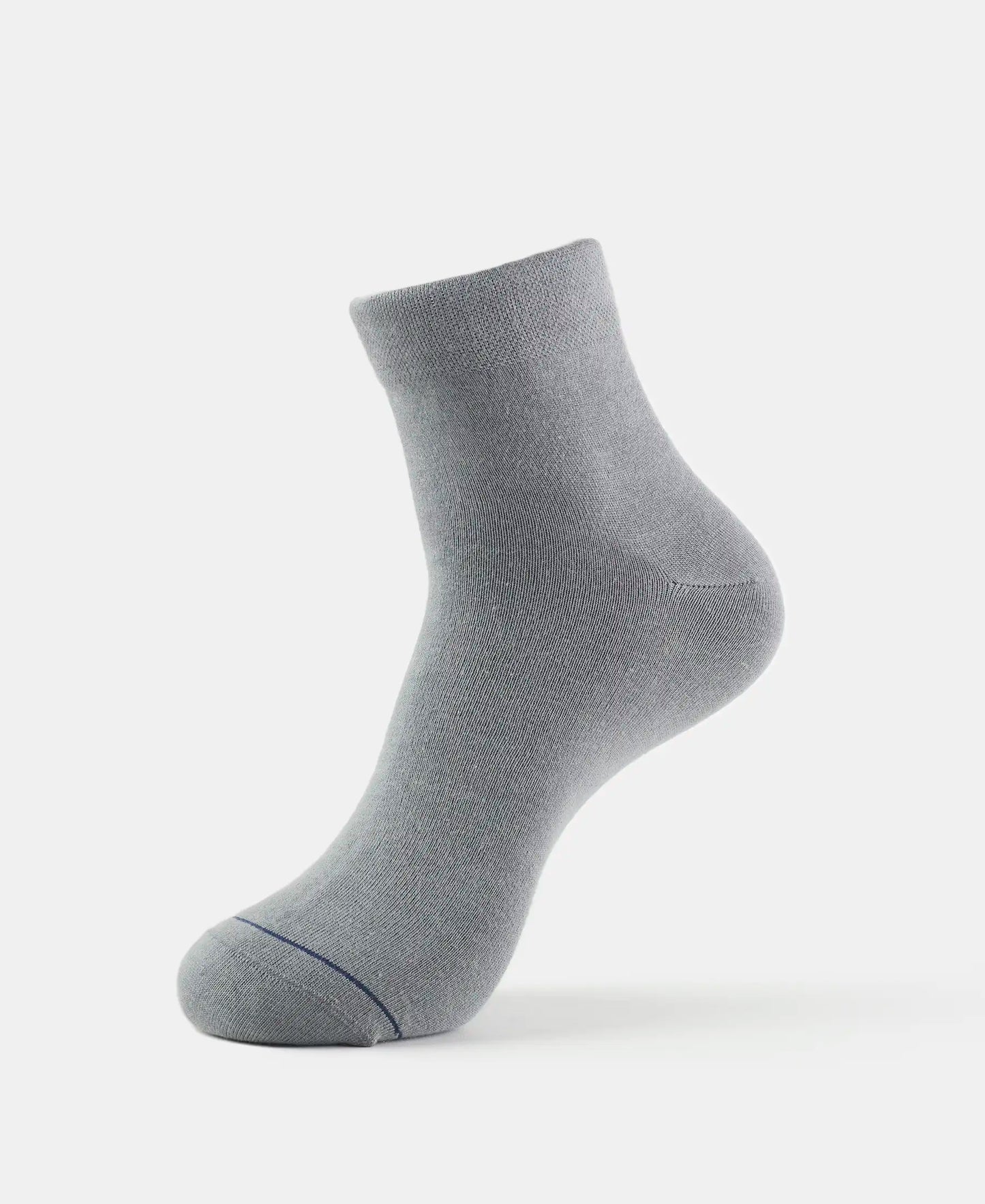 Modal Cotton Elastane Stretch Ankle Length Socks with StayFresh Treatment - Mid Grey