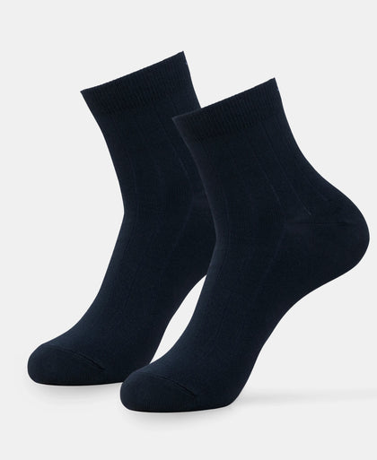Bamboo Fiber 4 Way Stretch Ankle Length Socks With Stayfresh Treatment - Black