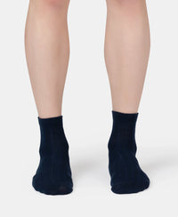 Bamboo Fiber 4 Way Stretch Ankle Length Socks With Stayfresh Treatment - Navy