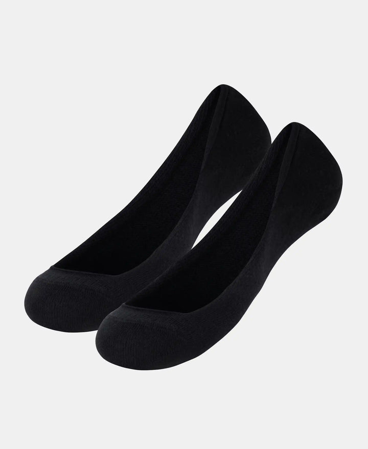 Compact Cotton Stretch No Show Socks With Stay Fresh Treatment - Black
