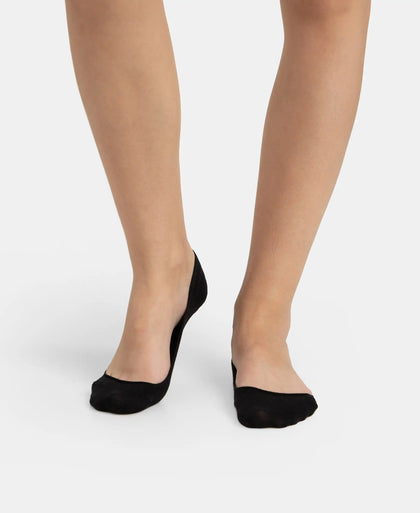 Compact Cotton Stretch No Show Socks With Stay Fresh Treatment - Black