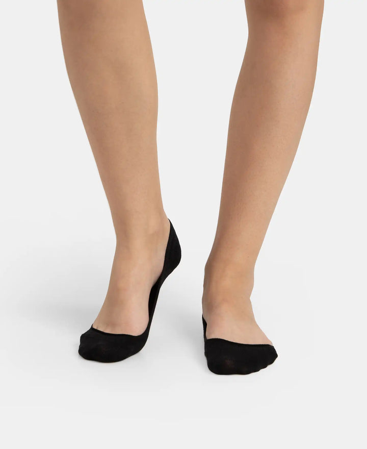 Compact Cotton Stretch No Show Socks With Stay Fresh Treatment - Black