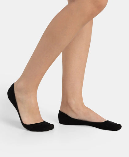 Compact Cotton Stretch No Show Socks With Stay Fresh Treatment - Black