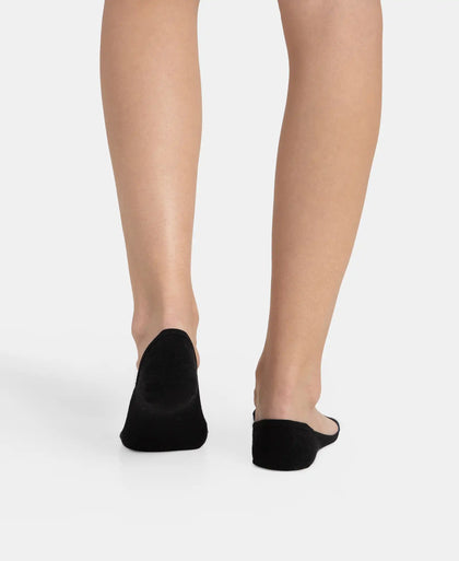 Compact Cotton Stretch No Show Socks With Stay Fresh Treatment - Black