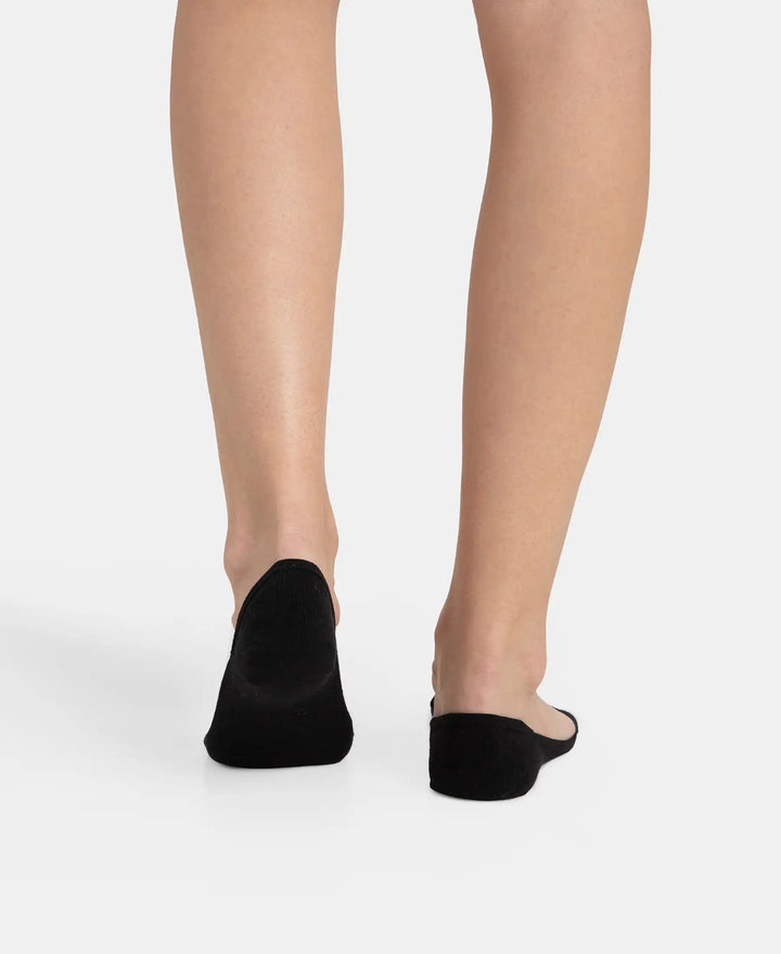 Compact Cotton Stretch No Show Socks With Stay Fresh Treatment - Black