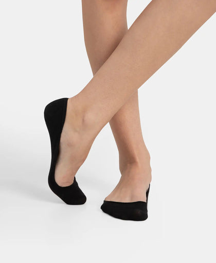 Compact Cotton Stretch No Show Socks With Stay Fresh Treatment - Black