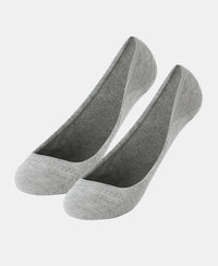 Compact Cotton Stretch No Show Socks With Stay Fresh Treatment - Grey Melange