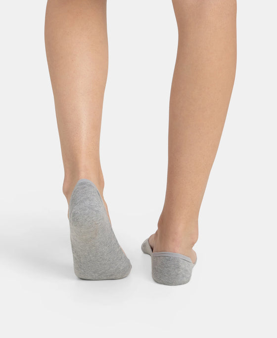 Compact Cotton Stretch No Show Socks With Stay Fresh Treatment - Grey Melange