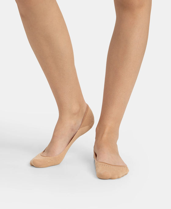 Compact Cotton Stretch No Show Socks With Stay Fresh Treatment - Skin