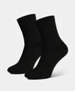 Acrylic Polyester Nylon Stretch Ankle Length Socks with StayFresh Treatment - Black
