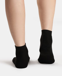 Acrylic Polyester Nylon Stretch Ankle Length Socks with StayFresh Treatment - Black