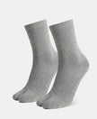 Acrylic Polyester Nylon Stretch Ankle Length Socks with StayFresh Treatment - Grey Melange