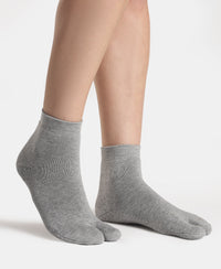 Acrylic Polyester Nylon Stretch Ankle Length Socks with StayFresh Treatment - Grey Melange