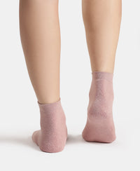 Acrylic Polyester Nylon Stretch Ankle Length Socks with StayFresh Treatment - Pale Mauve
