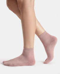 Acrylic Polyester Nylon Stretch Ankle Length Socks with StayFresh Treatment - Pale Mauve