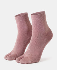 Acrylic Polyester Nylon Stretch Ankle Length Socks with StayFresh Treatment - Pale Mauve