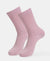 Modal Blend Fabric Scalloped Welt Crew Length Socks with StayFresh Treatment - Fragrant Lilac