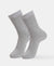Modal Blend Fabric Scalloped Welt Crew Length Socks with StayFresh Treatment - Steel Grey Melange